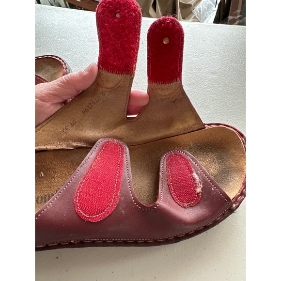 Finn Comfort Red Leather Slide Sandals Womens Jamaica 2 40 9.5 - Picture 4 of 4